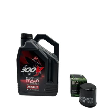 Pack 4L d'huile MOTUL 300V 5W-40 + Filtre a huile HF303 offert