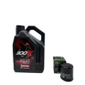 Pack 4L d'huile MOTUL 300V 5W-40 + Filtre a huile HF303 offert 0