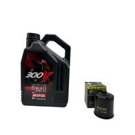 Pack 4L d'huile MOTUL 300V 5W-40 + Filtre a huile Hiflofiltro Racing HF303RC