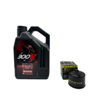 Pack 4L d'huile MOTUL 300V 5W-40 + Filtre a huile Hiflofiltro Racing HF160RC