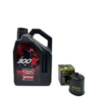 Pack 4L d'huile MOTUL 300V 10W-40 + Filtre a huile Hiflofiltro Racing HF303RC