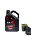 Pack 4L d'huile MOTUL 300V 10W-40 + Filtre a huile Hiflofiltro Racing HF303RC 0