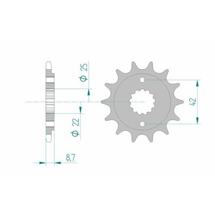 Pignon Afam 520 acier 24501