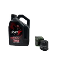Pack 4L d'huile MOTUL 300V 5W-40 + Filtre a huile HF204 offert
