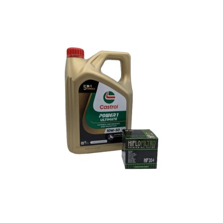 Pack 4L d'huile Castrol Power 1 Ultimate 10W-50 + Filtre a huile HF204 offert