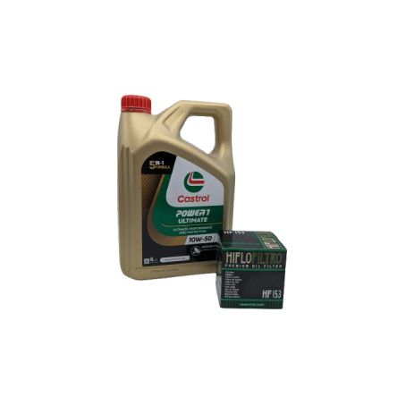 Pack 4L d'huile Castrol Power 1 Ultimate 10W-50 + Filtre a huile HF153 offert