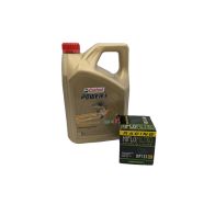 Pack 4L d'huile Castrol Power 1 10W-40 + Filtre a huile Hiflofiltro Racing HF153RC