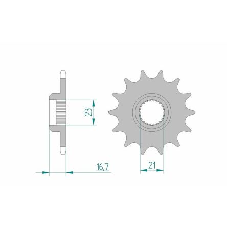 Pignon Afam 520 acier 21506