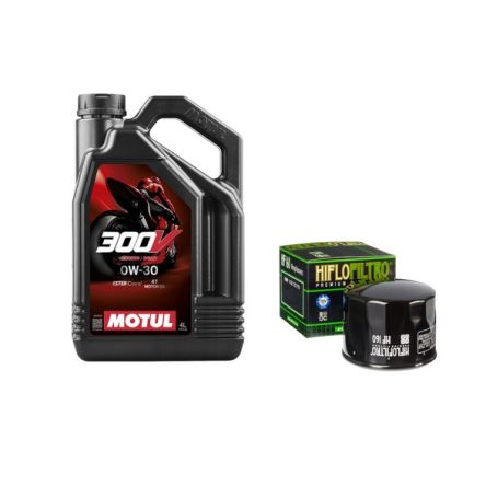 Pack 4L d'huile MOTUL 300V 0W-30 + Filtre a huile HF160 offert