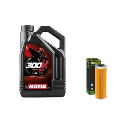 Pack 4L d'huile MOTUL 300V 0W-30 + Filtre a huile HF159 offert