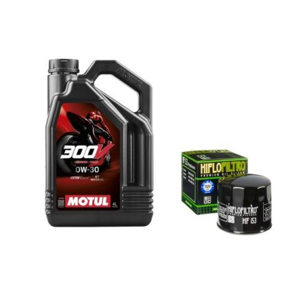 Pack 4L d'huile MOTUL 300V 0W-30 + Filtre a huile HF153 offert