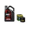 Pack 4L d'huile MOTUL 300V 0W-30 + Filtre a huile Hiflofiltro Racing HF204RC 0