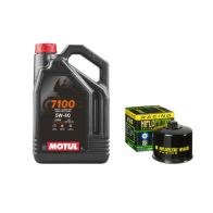 Pack 4L d'huile MOTUL 7100 5W-40 + Filtre a huile Hiflofiltro Racing HF160RC