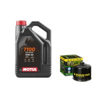Pack 4L d'huile MOTUL 7100 10W-40 + Filtre a huile Hiflofiltro Racing HF160RC