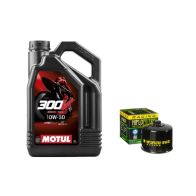 Pack 4L d'huile MOTUL 300V 10W-50 + Filtre a huile Hiflofiltro Racing HF160RC
