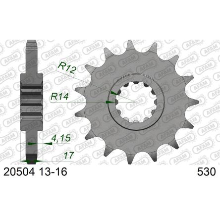 Pignon Afam 530 acier 20504