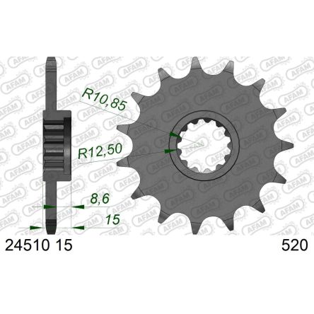 Pignon Afam 520 acier 24510