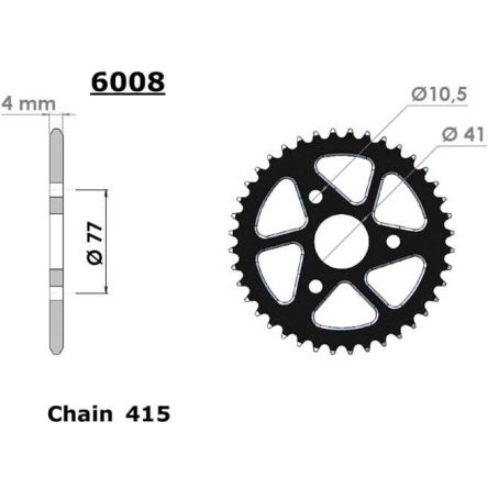 Couronne aluminium 6008-45 pas 415 France équipement