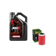 Pack 4L d'huile MOTUL 300V 0W-30 + Filtre a huile HF155 offert
