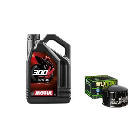 Pack 4L d'huile MOTUL 300V 10W-40 + Filtre a huile offert HF164