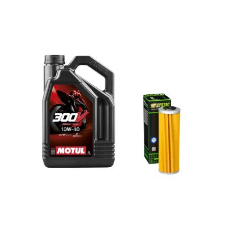 Pack 4L d'huile MOTUL 300V 10W-40 + Filtre a huile offert HF650