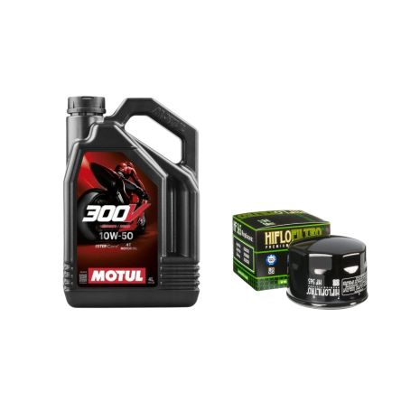 Pack 4L d'huile MOTUL 300V 10W-50 + Filtre a huile offert HF565