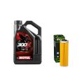 Pack 4L d'huile MOTUL 300V 10W-50 + Filtre a huile offert HF650 0