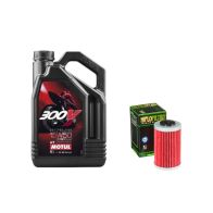 Pack 4L d'huile MOTUL 300V 15W-50 + Filtre a huile HF155 offert