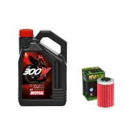 Pack 4L d'huile MOTUL 300V 5W-40 + Filtre a huile HF155 offert