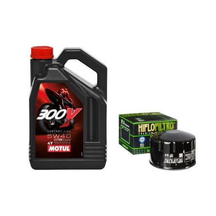 Pack 4L d'huile MOTUL 300V 5W-40 + Filtre a huile HF164 offert