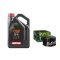 Pack 4L d'huile MOTUL 7100 5W-40 + Filtre a huile offert HF164 0