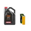 Pack 4L d'huile MOTUL 7100 5W-40 + Filtre a huile offert HF650 0