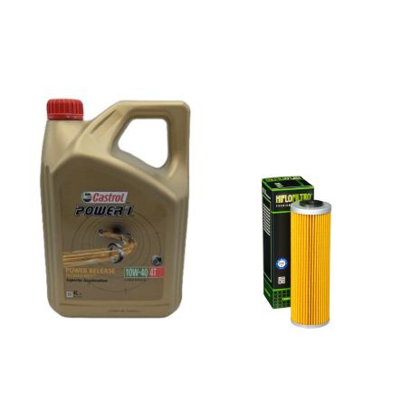 Pack 4L d'huile Castrol Power 1 10W-40 + Filtre a huile HF650 offert