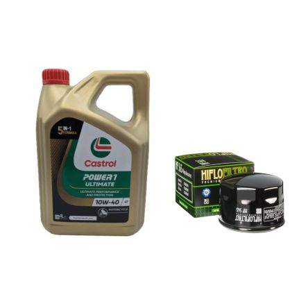 Pack 4L d'huile Castrol Power 1 Ultimate 10W-40 + Filtre a huile HF565 offert