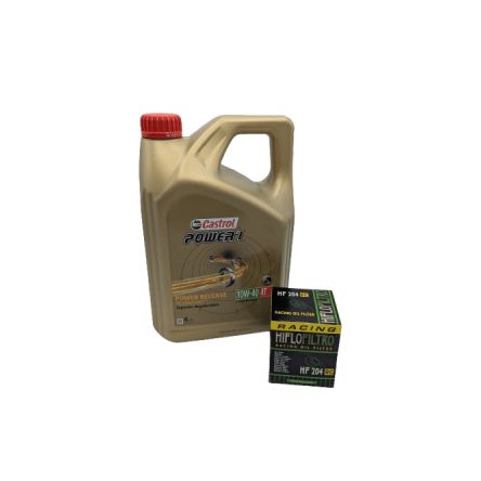 Pack 4L d'huile Castrol Power 1 10W-40 + Filtre a huile Hiflofiltro Racing HF205RC