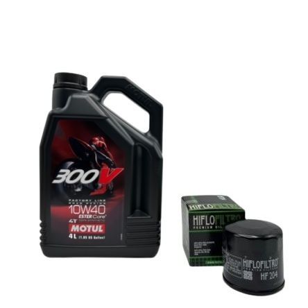 Pack 4L d'huile MOTUL 300V 10W-40 + Filtre a huile offert HF205