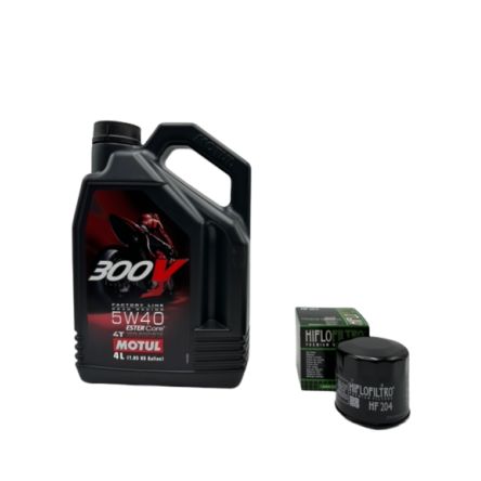 Pack 4L d'huile MOTUL 300V 5W-40 + Filtre a huile HF204 offert