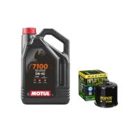 Pack 4L d'huile MOTUL 7100 5W-40 + Filtre a huile Hiflofiltro Racing HF205RC