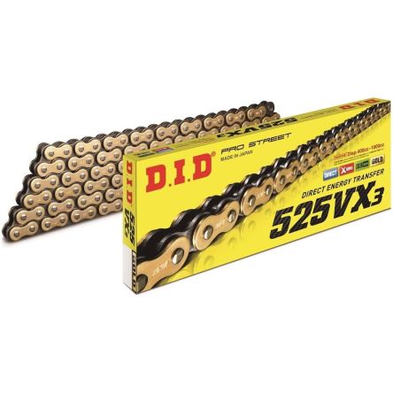 Chaîne de transmission D.I.D 525 VX3 Or/Noir
