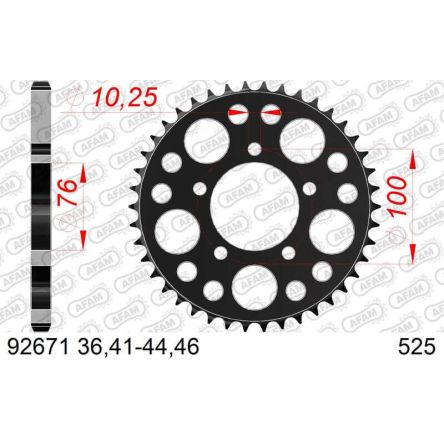 Couronne AFAM acier standard - 525 - 44 Dents