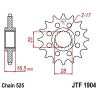 DESTOCKAGE - Pignon JT SPROCKETS acier anti-bruit - 525 - 17 Dents