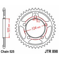 DESTOCKAGE - Couronne JT SPROCKETS acier standard - 525 - 41 Dents