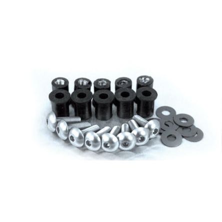 Kit vis + inserts + rondelles pour bulle - noir