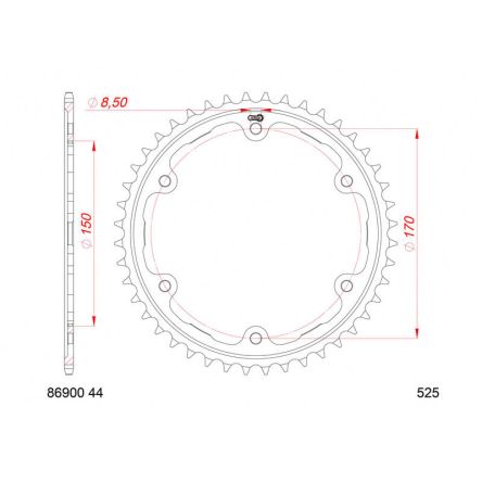Couronne Afam 525 acier 86900